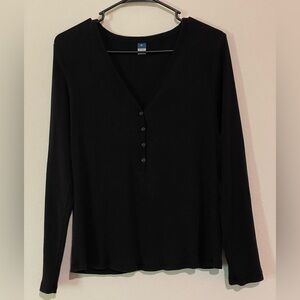 SOLD! Old Navy Black Long Sleeve Henley Top
